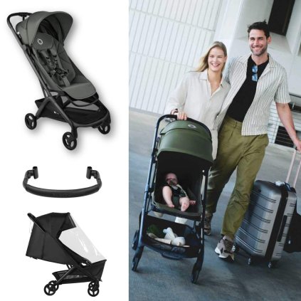 BUGABOO Butterfly 2 Black/Forest Green + madlo a pláštěnka