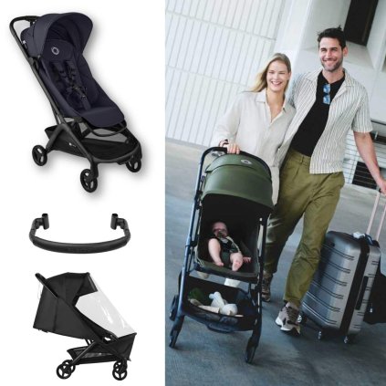 BUGABOO Butterfly 2 Black/Deep Indigo + madlo a pláštěnka