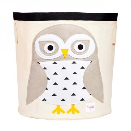 3 SPROUTS Koš na hračky Snowy Owl White