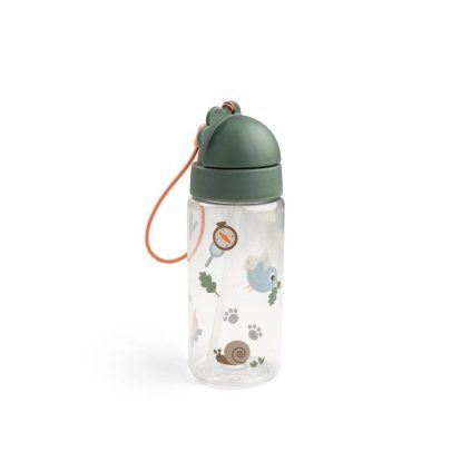 DONE BY DEER Dětská láhev s brčkem Tiny Trails 350 ml zelená