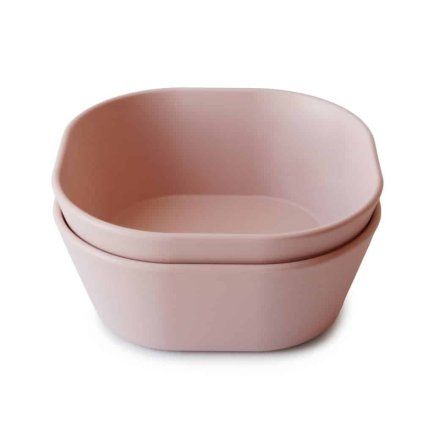 MUSHIE Sada dětských hranatých misek 2 ks Blush