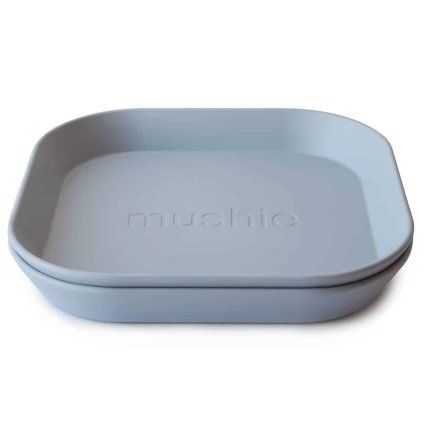 MUSHIE Sada dětských hranatých talířů 2 ks Cloud