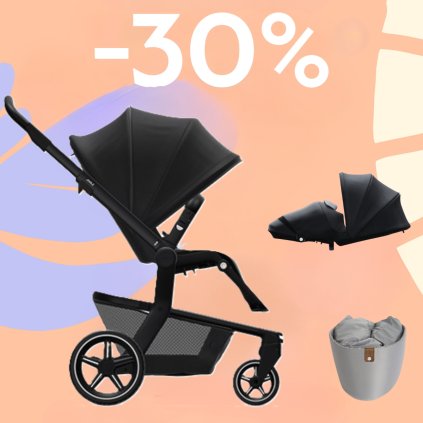 JOOLZ Hub+ Podvozek + sedátko Brilliant Black + ZDARMA nánožník a pláštěnka