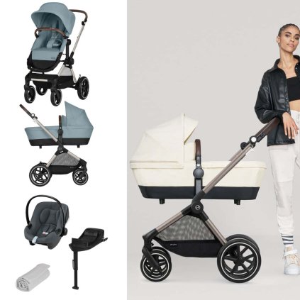 CYBEX EOS Lux Set Stormy Blue + Aton B2 i-Size Grey + Deka Dove Grey