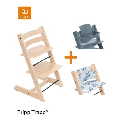 STOKKE Set Tripp Trapp Židlička Natural + Polstrování + Baby set