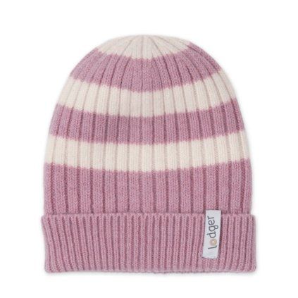 LODGER Čepice Stripe Merino Mauve
