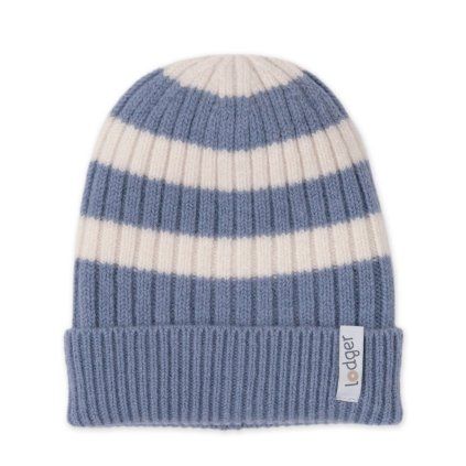 LODGER Čepice Stripe Merino Stone
