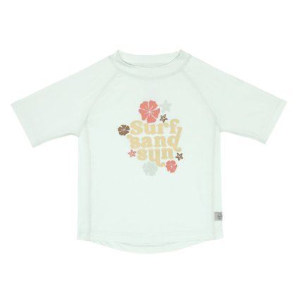 LÄSSIG Short Sleeve Rashguard Flowers Sea Foam