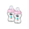 TOMMEE TIPPEE Kojenecká láhev C2N růžová 2ks 260ml 0m+