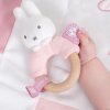 TIAMO Miffy Pink Chrastící zajíček s dřevěným kroužkem