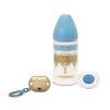 SUAVINEX Couture Set Láhev 270 ml + dudlík 0-4m + klip Light Blue