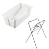 STOKKE Flexi Bath Bundle White + DÁREK stojan na vaničku