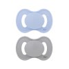 LULLABY PLANET Fyziologický silikonový dudlík 2 ks vel. 1 Ice Blue & Misty Grey