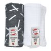 LODGER Swaddler Sprinkle Print 2balení Carbon/White