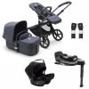 BUGABOO Fox5 Kočárek Graphite/Stormy Blue + Bugaboo Turtle Air by Nuna + 360 base + adaptéry