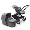 BUGABOO Fox5 Kočárek Black/Grey Melange + Bugaboo Turtle Air by Nuna + 360 base + adaptéry