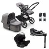 BUGABOO Fox5 Kočárek Black/Grey Melange + Bugaboo Turtle Air by Nuna + 360 base + adaptéry
