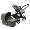 BUGABOO Fox5 Kočárek Black/Forest Green + Bugaboo Turtle Air by Nuna + 360 base + adaptéry