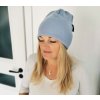LULLALOVE Vlněná čepice Merino Premium Modrá