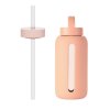 BINK Cenově zvýhodněný set Mama Skleněná lahev na vodu + Brčko s uzávěrem Rose