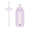BINK Cenově zvýhodněný set Mama Skleněná lahev na vodu + Brčko s uzávěrem Lilac