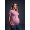 BOBÁNEK Těhotenská tričká krátký rukáv Starorůžové a Bílé