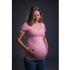 BOBÁNEK Těhotenská tričká krátký rukáv Starorůžové a Bílé