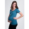 BOBÁNEK Těhotenské tričko krátký rukáv Petrolejové
