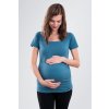 BOBÁNEK Těhotenské tričko krátký rukáv Petrolejové
