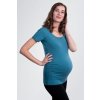 BOBÁNEK Těhotenské tričko krátký rukáv Petrolejové