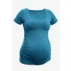 BOBÁNEK Těhotenské tričko krátký rukáv Petrolejové