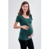 BOBÁNEK Těhotenské tričko krátký rukáv Tmavě zelené