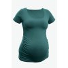 BOBÁNEK Těhotenské tričko krátký rukáv Tmavě zelené