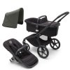 BUGABOO Fox5 Kočárek Black/Midnight Black + Sluneční stříška Forest Green