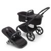 BUGABOO Fox5 Kočárek Black/Midnight Black + Sluneční stříška Forest Green