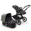 BUGABOO Fox5 Kočárek Black/Midnight Black + Sluneční stříška Forest Green