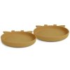 NUUROO Akila Silikonový talířek 2 ks Giraf Dusty Yellow