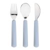 LÄSSIG Cutlery with Silicone Handle 3pcs Happy Rascals Smile Sky Blue