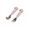DONE BY DEER Easy-grip set lžíce a vidličky Deer friends růžová