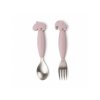 DONE BY DEER Easy-grip set lžíce a vidličky Deer friends růžová