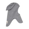 HUTTELIHUT Vlněná kukla s žebrováním a ušima Medium Grey Melange