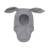 HUTTELIHUT Vlněná kukla s žebrováním a ušima Medium Grey Melange