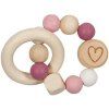 GOKI Dřevěná hračka Elastik Srdce Růžové