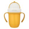 CANPOL BABIES Hrneček se silikonovou slámkou MATT 210 ml žlutý