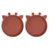 NUUROO Akila Silikonový talířek 2 ks Giraf Mahogany