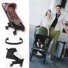 BUGABOO Butterfly 2 Black/Dusty Pink + madlo a pláštěnka