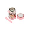 3 SPROUTS Stainless Steel Termoska na jídlo + vidlička Deer Pink