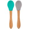 MINIKOIOI Lžička s bambusovou rukojetí 2 ks Green/Grey