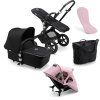 BUGABOO Cameleon3 Plus Kompletní kočárek Black/Black letní set Soft Pink