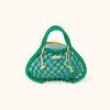STUDIO NOOS MACRAME Mini Hand Bag Síťka Green & vnitřní taška Blue Yellow
